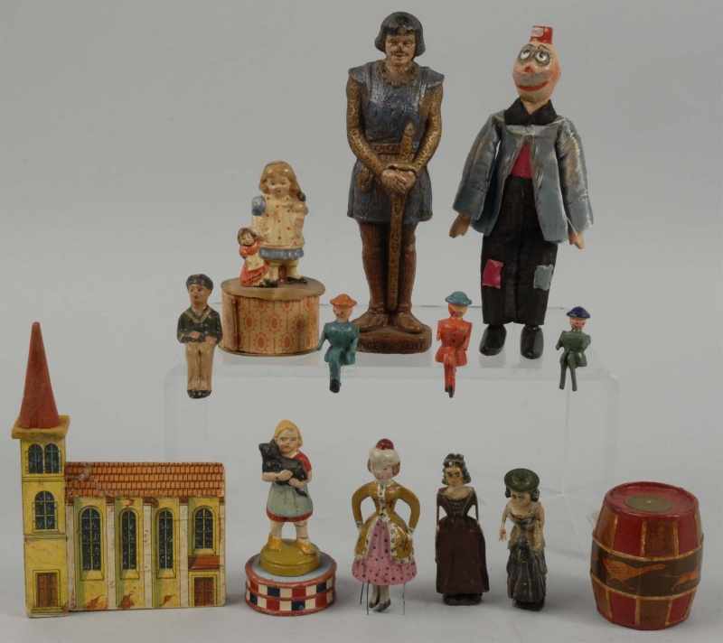 Appraisal: Large Lot of Figures Description Many are wooden figures or