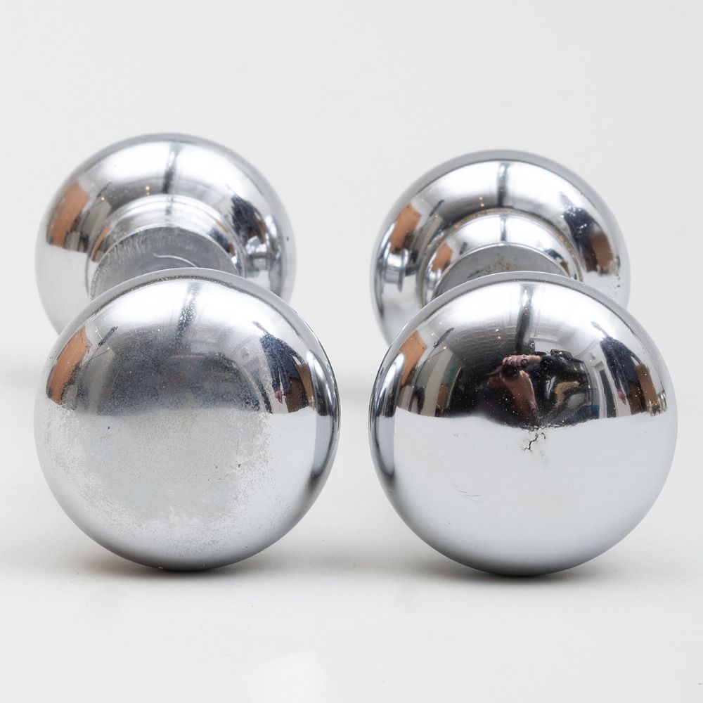 Appraisal: Set of Fourteen Chrome Doorknobs Together with A set of