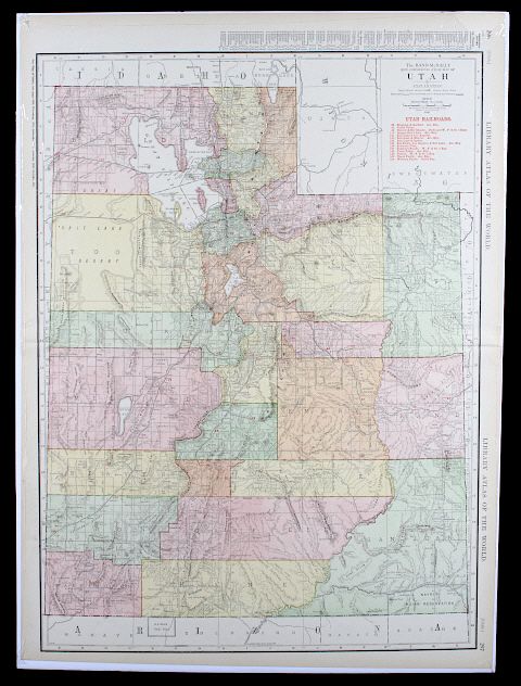 Appraisal: Rand McNally Co Utah Railway Map Included in this lot