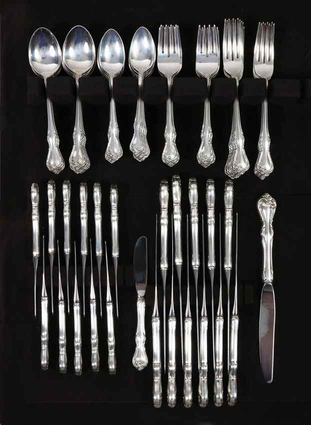 Appraisal: REED BARTON ROSE CASCADE STERLING FLATWARE SERVICE Complete service for