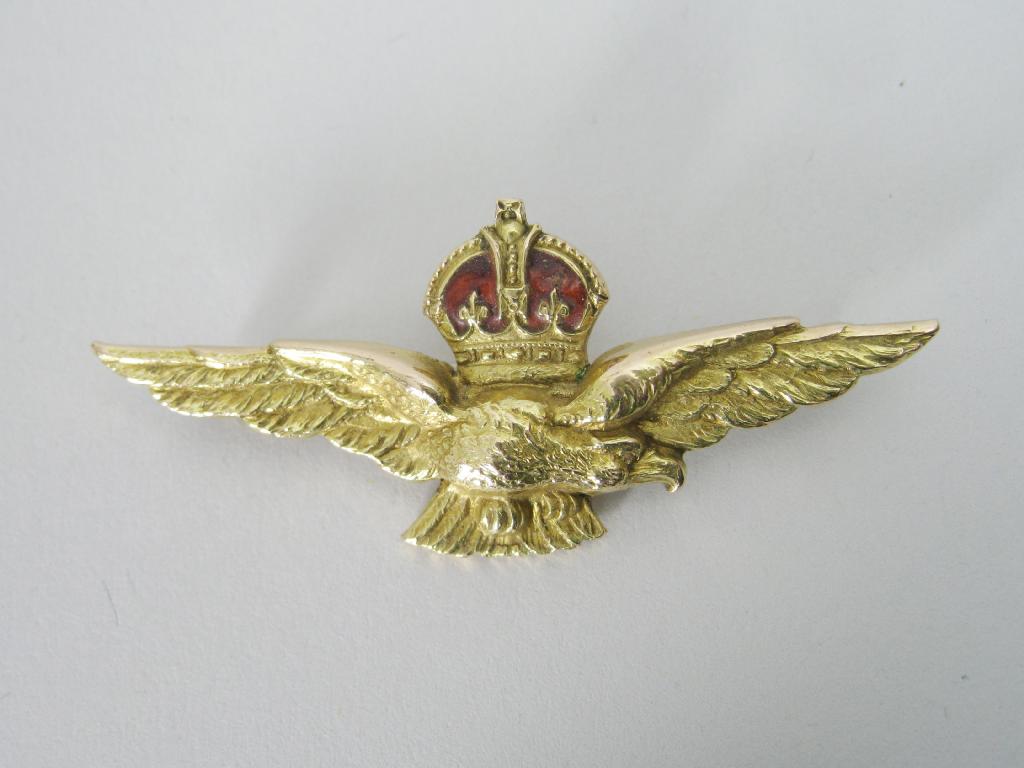 Appraisal: A ct gold Royal Air Force Brooch in the form