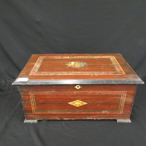 Appraisal: Swiss Cylinder Music Boxwith bells butterfly strikers tunes cylinder box