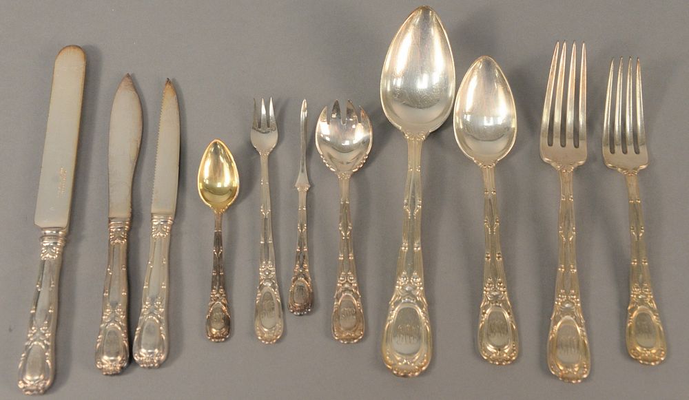 Appraisal: Tiffany Co silver plate flatware set one hundred and forty