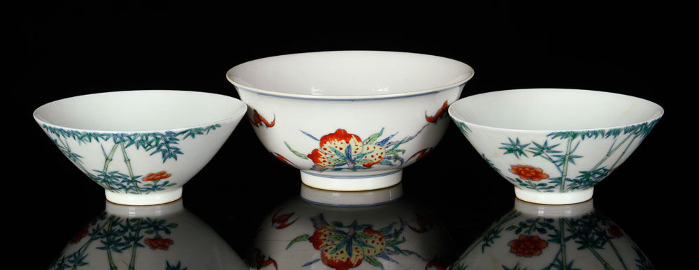 Appraisal: - Lot of Chinese Bowls Porcelain Lot of three Chinese