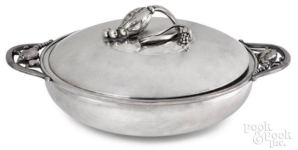 Appraisal: Georg Jensen sterling covered vegetable dish Georg Jensen sterling silver