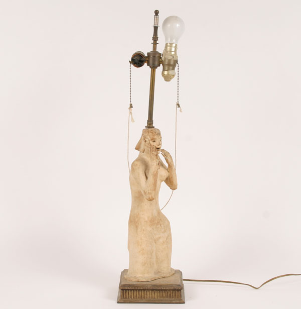 Appraisal: Robert Lohman American - female nude form ceramic sculpture lamp