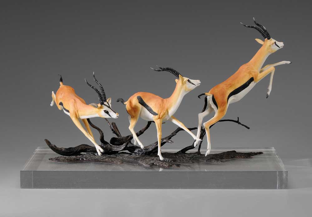 Appraisal: Boehm Thompson's Gazelle Group American th century a trio of