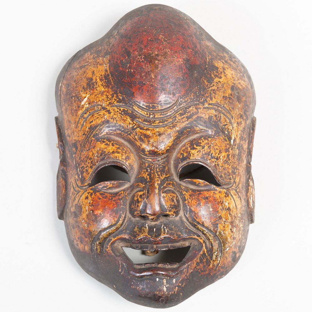 Appraisal: Japanese Painted Wood Mask in high Property from the Estate