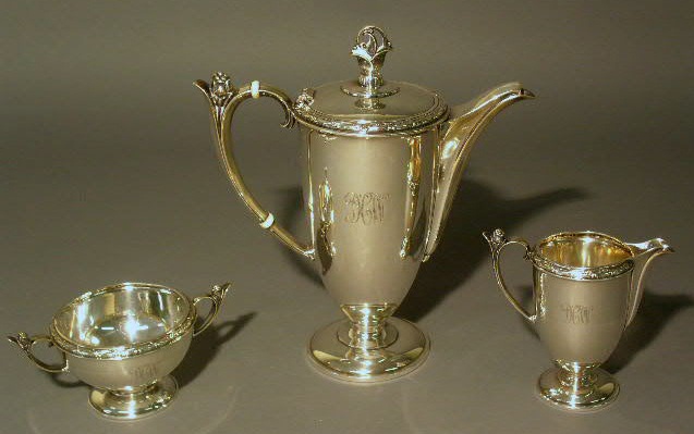 Appraisal: Gorham sterling silver tea service coffeepot h creamer h sugar