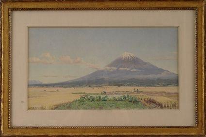 Appraisal: ALFRED PARSONS - FUJI OVER THE RICE-FIELDS OF SUZUKAWA Watercolor