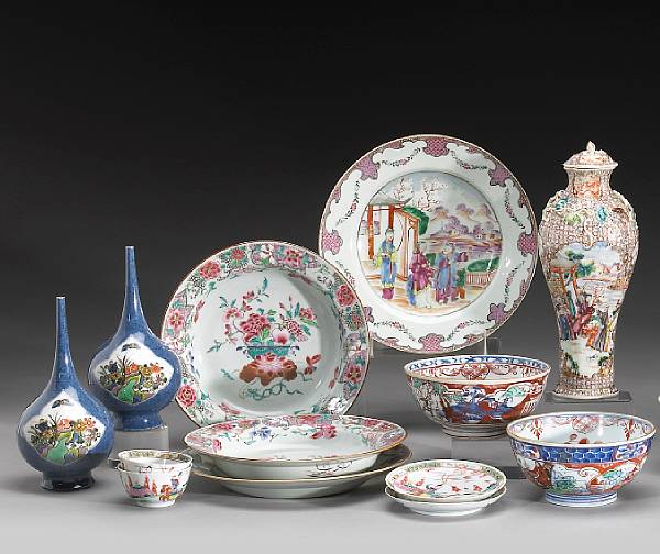 Appraisal: A group of polychrome enameled export porcelains th and th