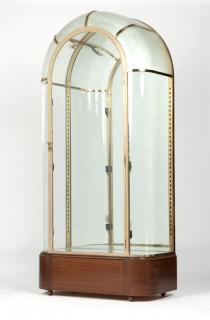 Appraisal: A French Art Deco brass and glass display case Second