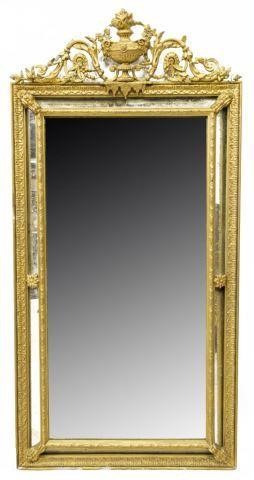 Appraisal: French Neoclassical style gilt cushion mirror th c flaming urn