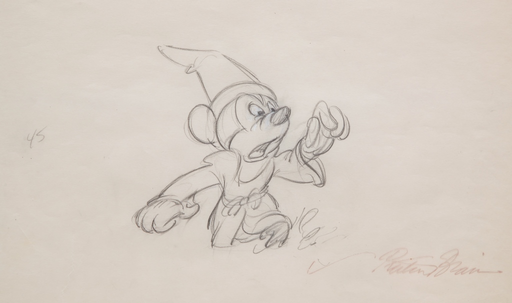 Appraisal: WALT DISNEY ORIGINAL PRODUCTION PENCIL DRAWING Ca Original pencil drawing