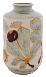 Appraisal: French Studio Porcelain Vase Sevres dated painted with stylized chestnut