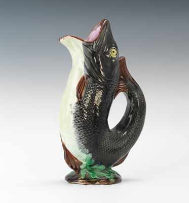 Appraisal: A Majolica Pitcher in the Form of a Fish Tall