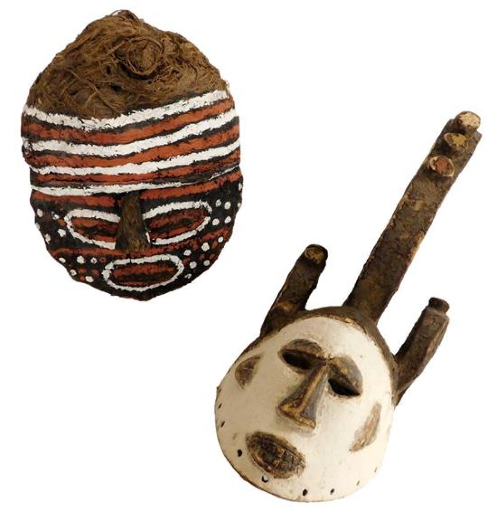 Appraisal: TRIBAL Two African masks the first a Chikunza Fiber Mask