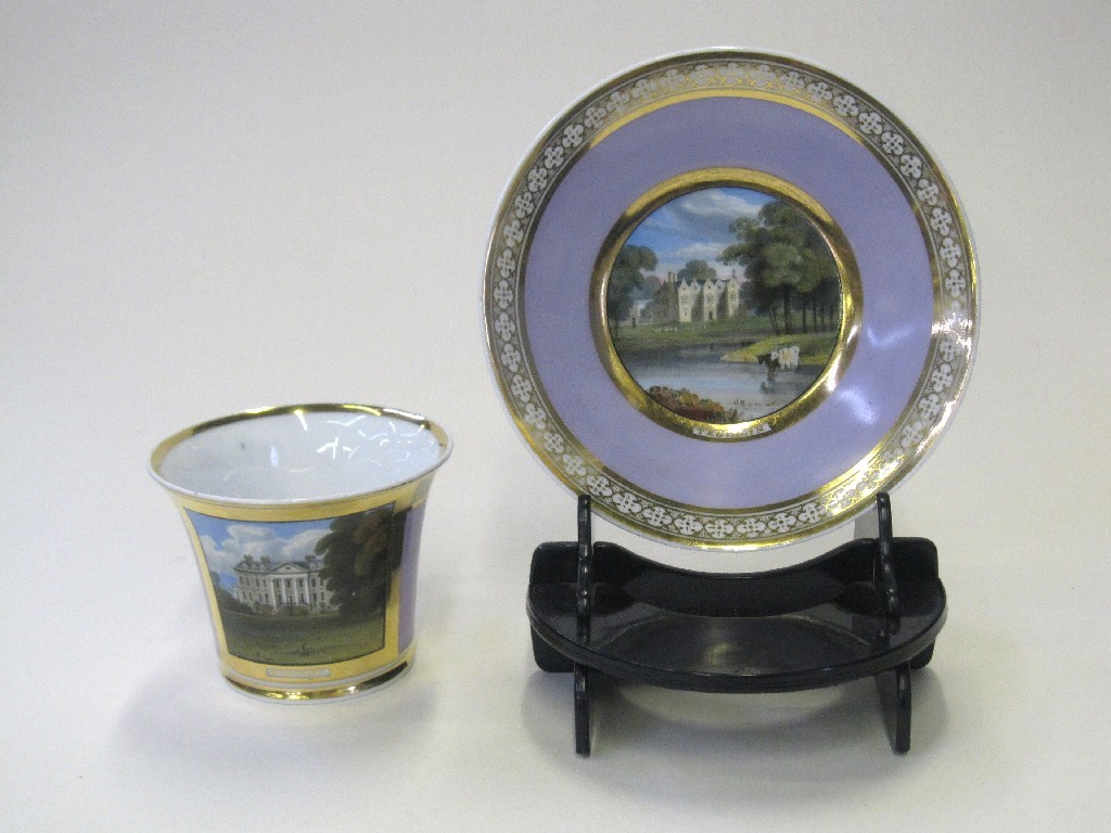 Appraisal: Chamberlain's Worcester cup and saucer the cup finely painted with