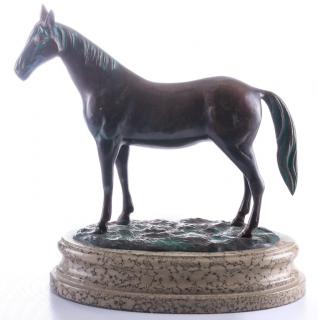 Appraisal: Bronze Horse Sculpture Patinated bronze Thoroughbred horse statue mounted on