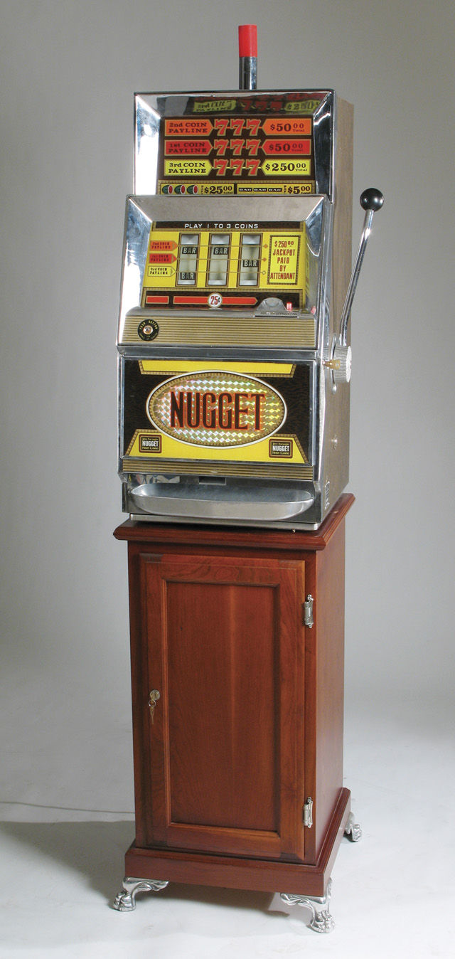 Appraisal: BALLY MODEL QUARTER SLOT MACHINE ON LATER CABINET PEDESTAL model