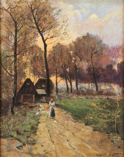 Appraisal: Painting Alfred Heber Hutty Alfred Heber Hutty American - Farm