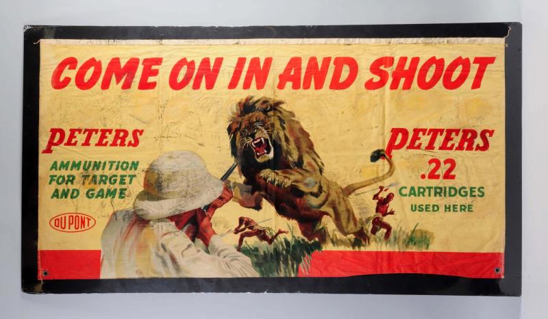 Appraisal: DuPont Peters Ammo Cloth Sign This Peters ammo sign has