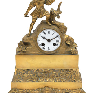 Appraisal: A French Empire Gilt Metal Shelf Clock TH CENTURY stamped