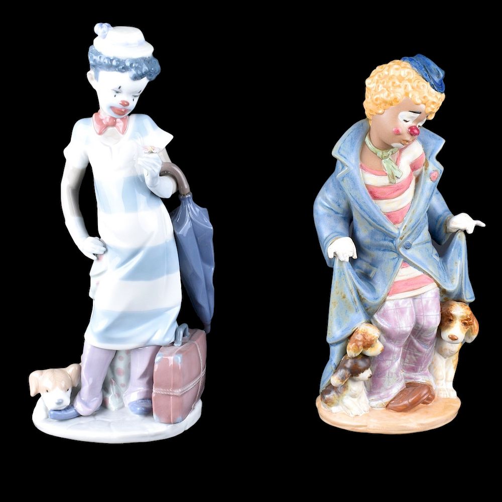 Appraisal: Lladro Figurines Two Lladro Glazed Porcelain Figurines Includes On The