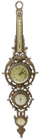 Appraisal: Italian wall barometer th c gilt metal rocaille frame housing