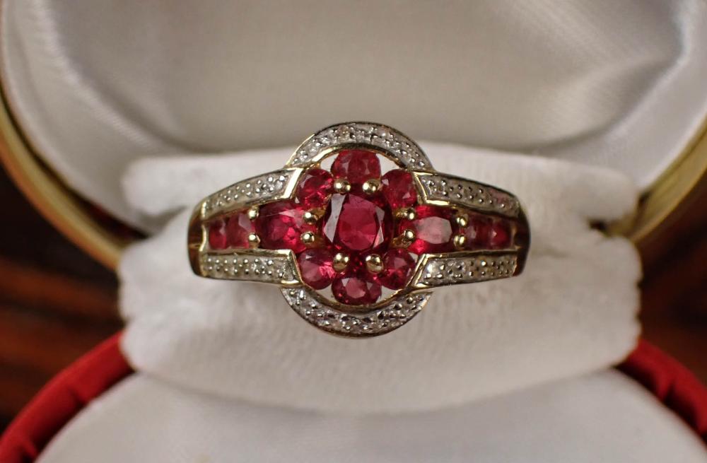 Appraisal: RUBY DIAMOND AND FOURTEEN KARAT GOLD RING The k yellow