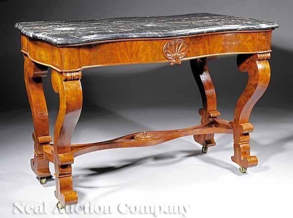 Appraisal: A Fine American Carved Mahogany Center Table c attributed to