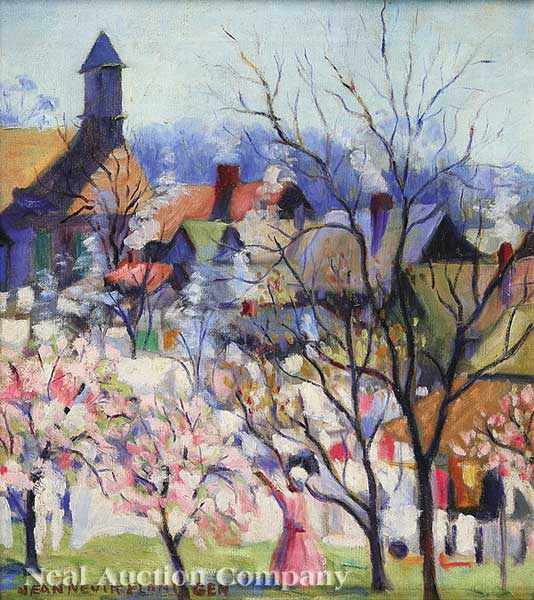 Appraisal: Jean Nevitt Flanigen American Georgia - Spring Day Athens oil