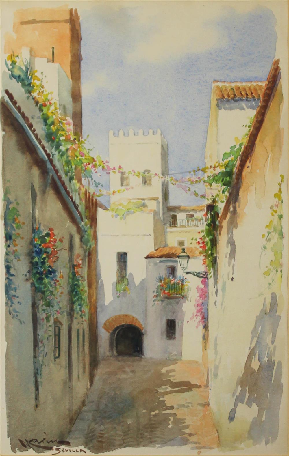 Appraisal: ISIDORO MARIN GARCES SPANISH - SEVILLA Watercolor on paper x