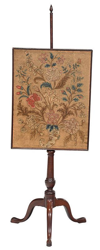 Appraisal: Fine Chippendale Mahogany Pole Screen attributed to Salem Massachusetts circa