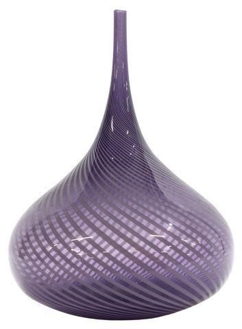 Appraisal: Modern art glass stick vase narrow neck over bulbous body