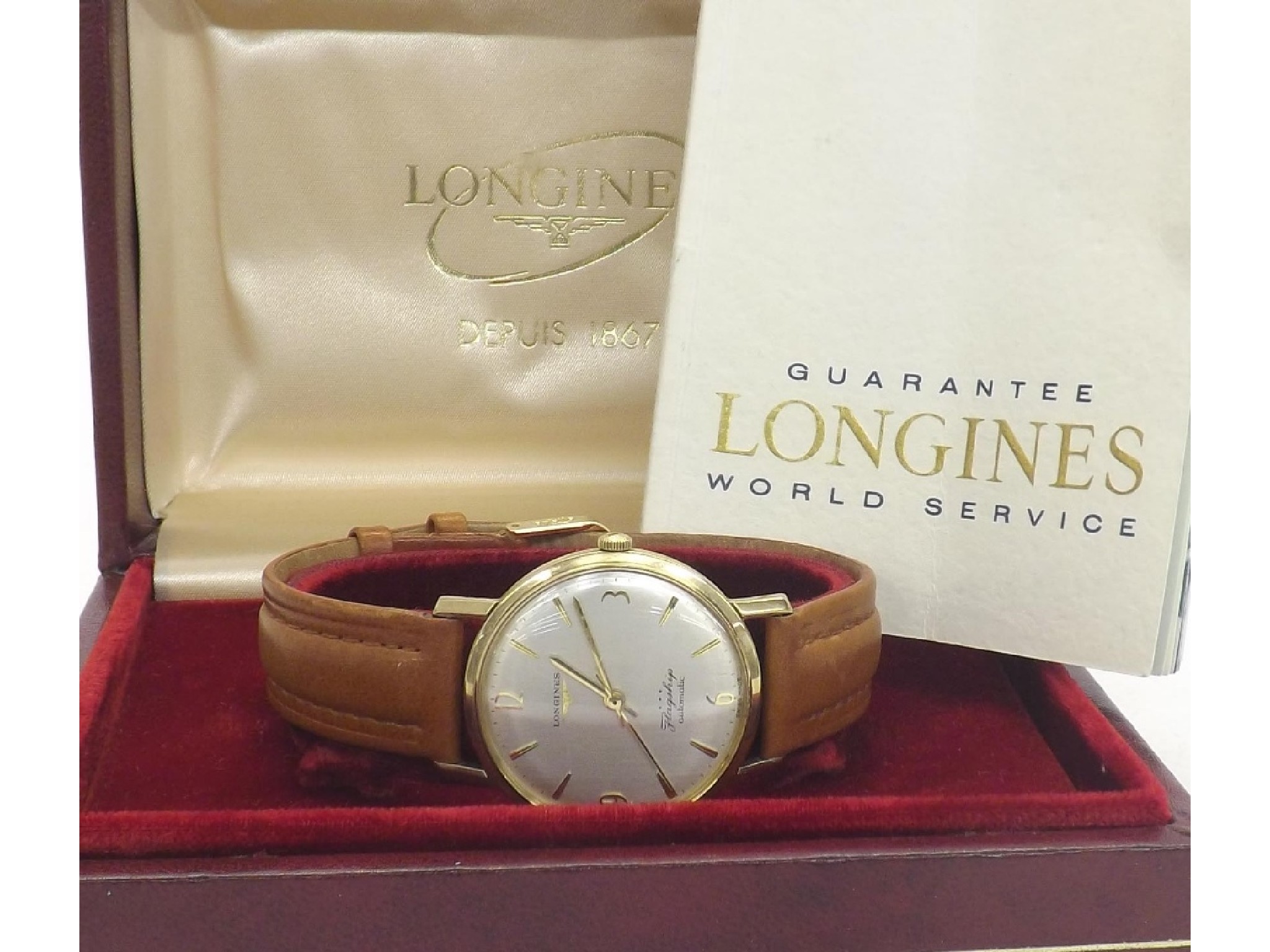 Appraisal: Longines Flagship automatic ct gentleman's wristwatch ref serial no import