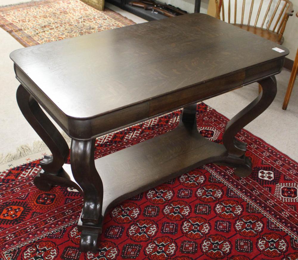 Appraisal: OAK EMPIRE REVIVAL LIBRARY TABLE Joerns Brothers Furniture Co Stevens