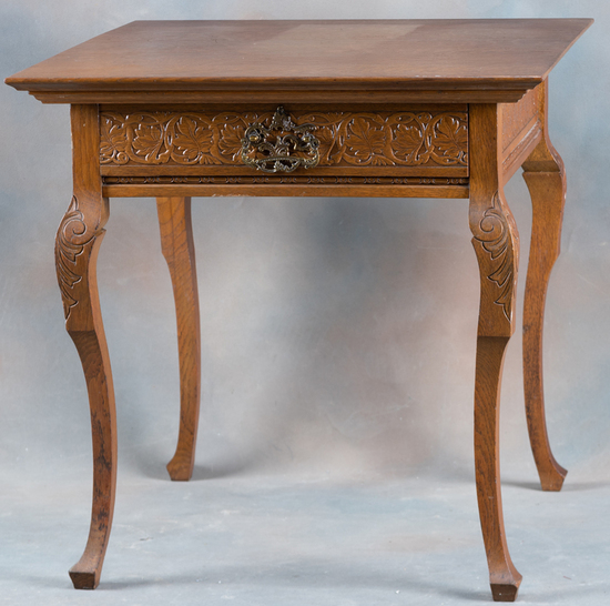 Appraisal: Beautiful antique quarter sawn oak oversized Lamp Table with fancy