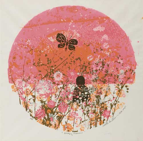 Appraisal: WALTER WILLIAMS - Picking Flowers Color screenprint mm inches diameter