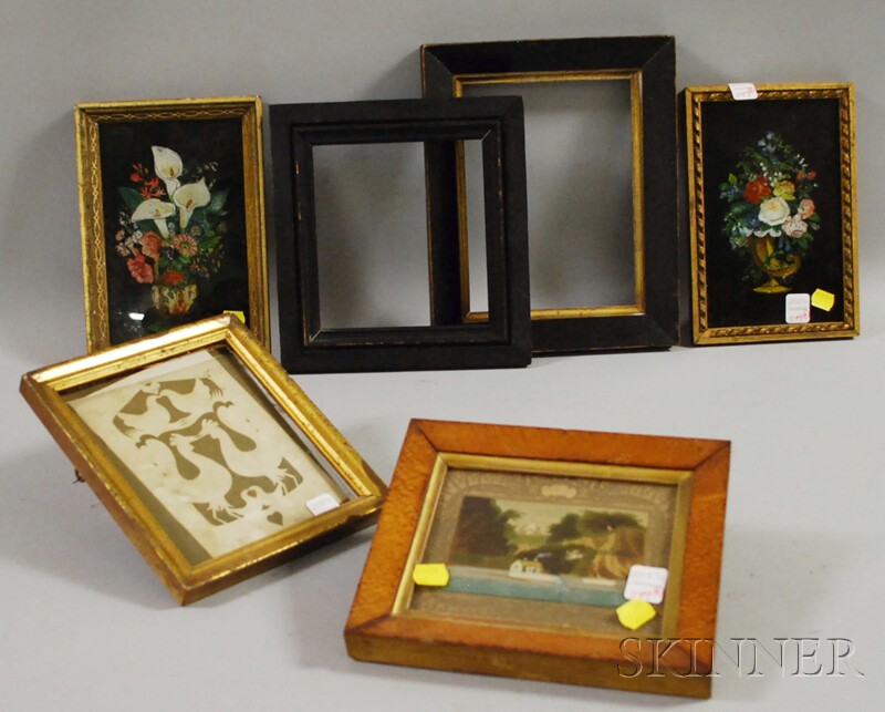 Appraisal: Four Small th Century Framed Works and Two Small Molded