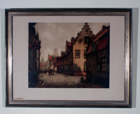 Appraisal: Alfred van Neste Belgian - Street Scene of Holland Etching