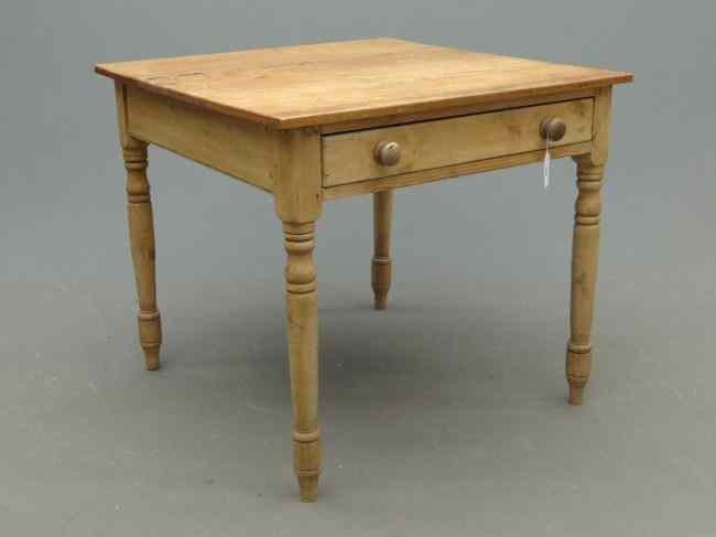 Appraisal: Scrubbed pine single drawer work table To '' x ''