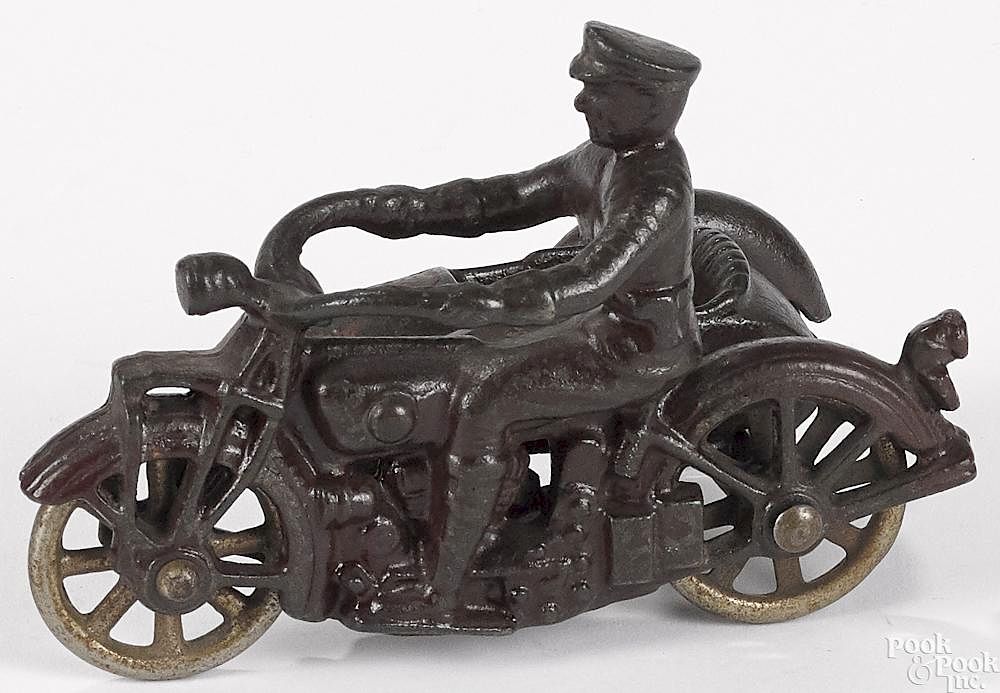 Appraisal: Kilgore cast iron motorcycle with sidecar Kilgore cast iron motorcycle