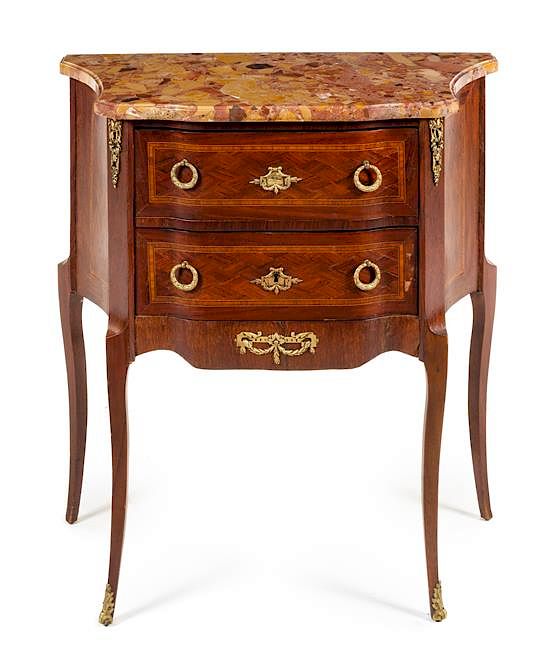 Appraisal: A Louis XV XVI Transitional Style Gilt Metal Mounted Commode