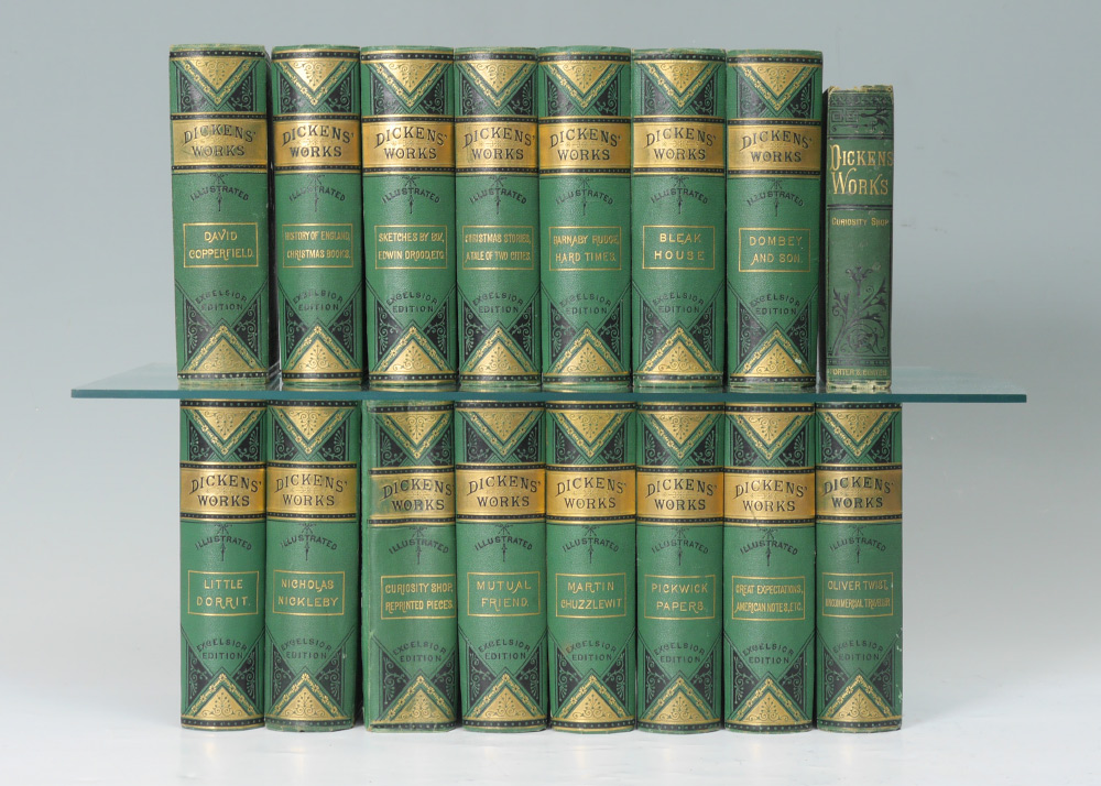 Appraisal: DICKENS Charles English - Set of volumes embossed green cloth