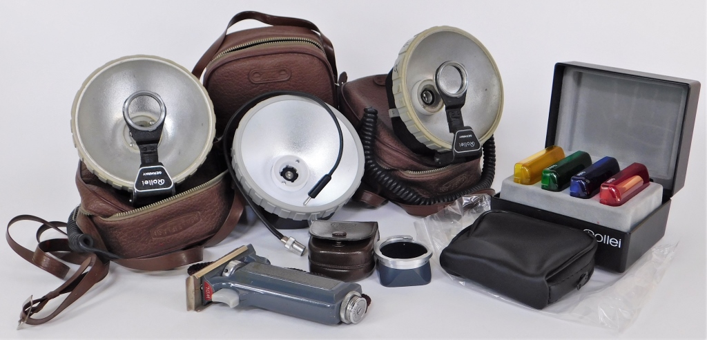 Appraisal: GROUP OF ROLLEI CAMERA ACCESSORIES Group of Rolleiflex accessories includes