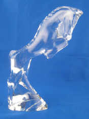 Appraisal: A Baccarat glass prancing horse ht cm etched mark to