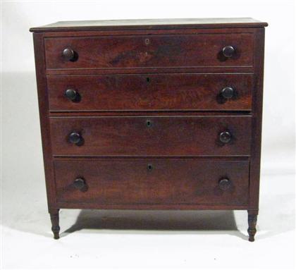 Appraisal: Late Federal mahogany chest of drawers mid th century With