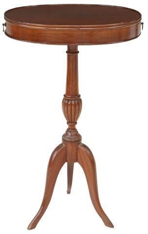 Appraisal: Mahogany candle stand early th c oval top two frieze