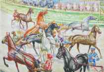 Appraisal: J B McPhee American th Century Horse Race Watercolor on